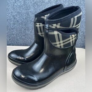 Black Plaid Women's Boots